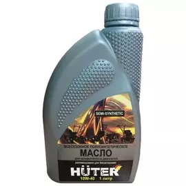 Масло моторное полусинтетическое, для четырехтактных двигателей, 1 литр, HUTER 10W-40