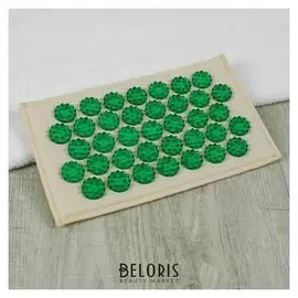 Массажёр-аппликатор «Тибетский», на мягкой подложке, для чувствительной кожи, цвет зелёный