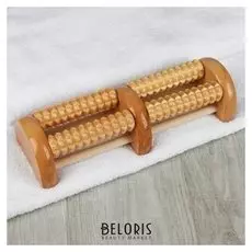 Массажёр «Барабаны», 4 ролика с шипами, деревянный