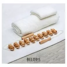 Массажёр-лента деревянный, роликовый, 10 звеньев