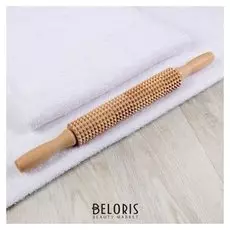 Массажёр «Скалка» для спины, деревянный, с шипами