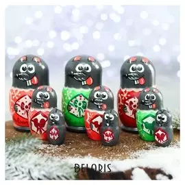 Матрёшка 3-х кукольная «Мышка»