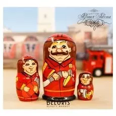 Матрёшка 3-х кукольная «Пожарник»