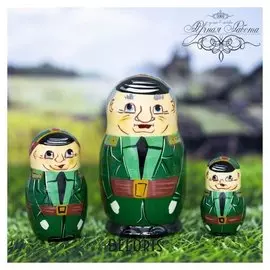 Матрёшка 3-х кукольная «Военный», 9 см