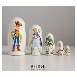 Матрёшка 5 мест «История игрушек» белая