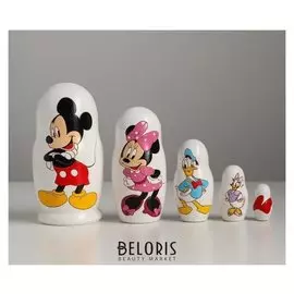 Матрёшка 5 мест «Микки» белая
