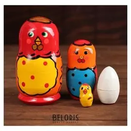 Матрёшка «Петушок» 4 персонажа