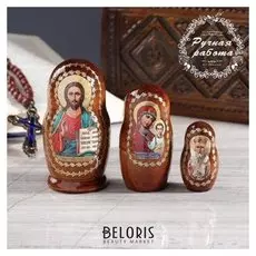Матрёшка «Православная», 3 кукольная, спас, казанская, николай чудотворец