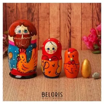 Матрёшка-сказка 5 в 1 "Курочка ряба"