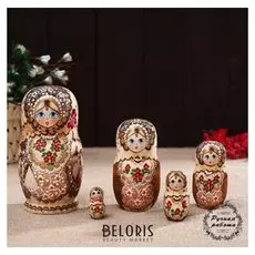 Матрёшка «Жженка» золотая, 5 кукольная17 см