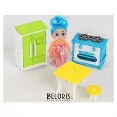 Мебель для кукол Кухня + куколка