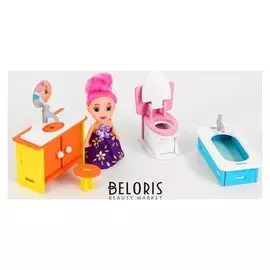 Мебель для кукол Ванная комната + куколка