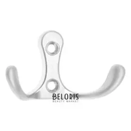 Мебельный крючок, двухрожковый, цветматовый хром