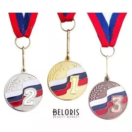 Медаль призовая, D=3,5 см, 3 место триколор, бронза