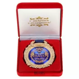 Медаль в бархатной коробке «Лучший папа», 6,3 х 7,2 см