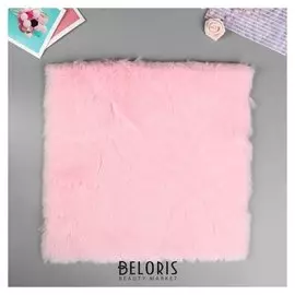 Мех искусственный для творчества плотность 1200 гр "Нежно-розовый" 30х30 см