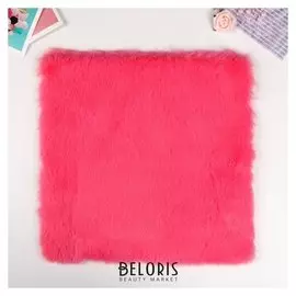 Мех искусственный для творчества плотность 1200 гр "Ярко-розовый" 30х30 см