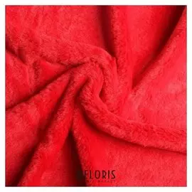 Мех искусственный, размер 40×50 см, цвет красный