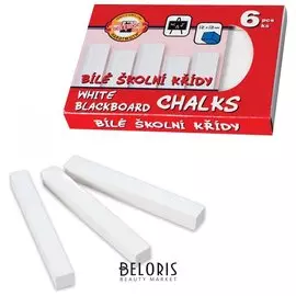 Мел белый, набор 6 шт., квадратный