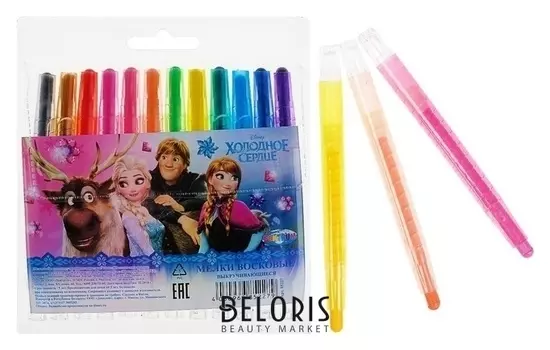 Мелки восковые 12 цветов "Холодное сердце"