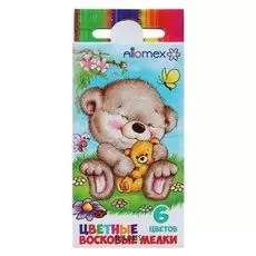 Мелки восковые 6 цветов, Attomex, круглые