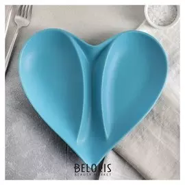 Менажница 25,5х26,5х3 см "Фарбе. сердце", цвет синий