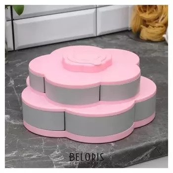 Менажница 2-ярусная, 10 отделений, 26,5×26,5×12 см