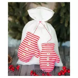 Мешки для подарков «Варежки», набор для шитья, 16,3 × 10,7 × 2,5 см