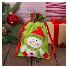 Мешочек для подарков «Снеговик и скворечник»