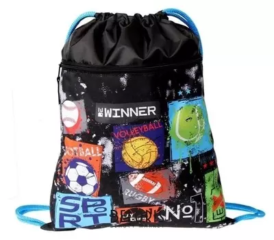 Мешок для обуви с карманом, 470 х 330 мм, оникс мо-26-2, «Мячи Mix»