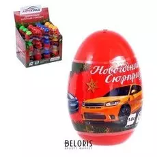 Металлическая машинка в яйце «Новогодний сюрприз»