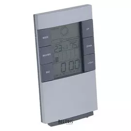 Метеостанция Luazon Lb-01, часы-будильник, LED подсветка, серые