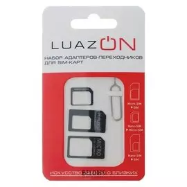 Micro-sim + Nano-sim адаптер Luazon, чёрный