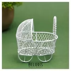 Миниатюра кукольная «Коляска винтаж»