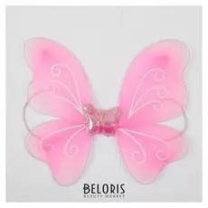 Миниатюра кукольная - крылья на резинке «Бабочка», цвет розовый
