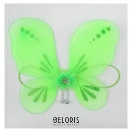 Миниатюра кукольная - крылья на резинке «Цветок», цвет зелёный