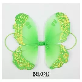 Миниатюра кукольная - крылья на резинке «Сияние», цвет зелёный