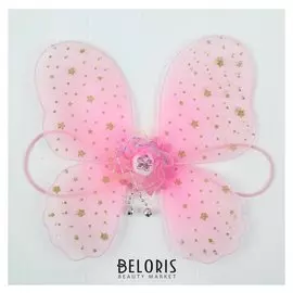 Миниатюра кукольная - крылья на резинке «Звездочки», цвет розовый