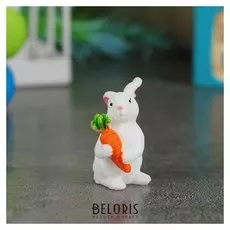 Миниатюра кукольная «Зайка с морковкой», набор 3 шт, размер 1 шт: 3,5×2×2,5 см