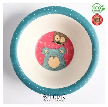 Миска детская из бамбука, цвет и рисунок