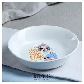 Миска "Калифорния", деколь модница, фарфор, 350 мл