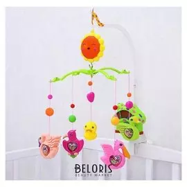 Мобиль музыкальный «Пряничный домик. птички погремушки», заводной