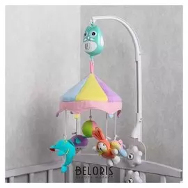 Мобиль музыкальный Совушка 3 работает от батареек