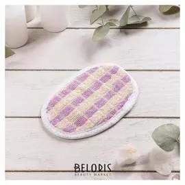 Мочалка для тела овальная с резинкой