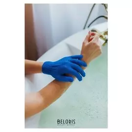 Мочалка-перчатка массажная, однотонная