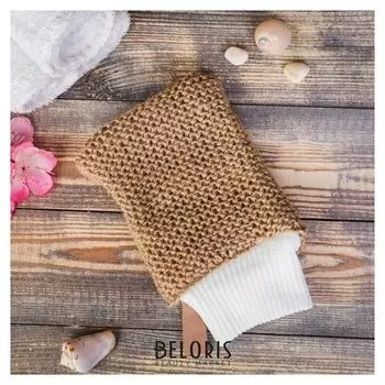 Мочалка "Рукавица", джут, 23х11см