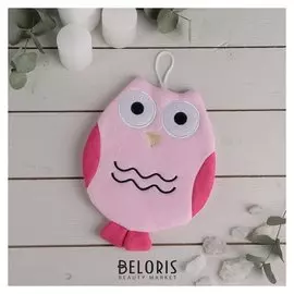 Мочалка-варежка детская Совушка