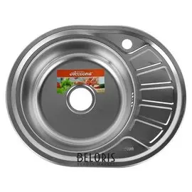 Мойка кухонная Accoona Ac4557-l, врезная, левая, толщина 0.6 мм, 570х450х165 мм, декор