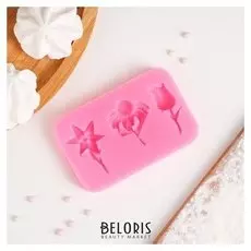 Молд 10х6,3х1 см "Три цветка"