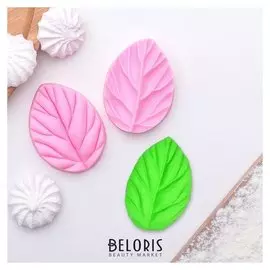 Молд силиконовый 2 части 7,5×5,5 см "Лист вишни"